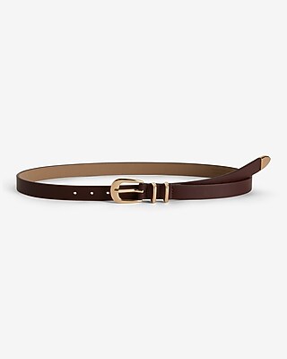 Leather Gold Tipped Buckle Belt