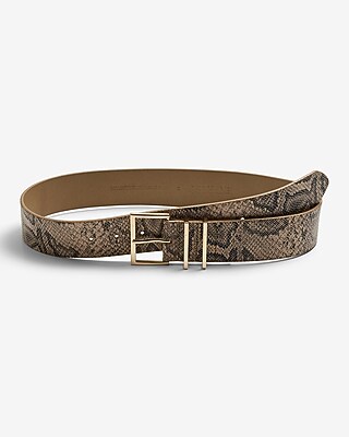 Snakeskin Square Buckle Belt