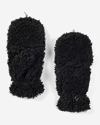 Convertible Teddy Mittens Women's Black