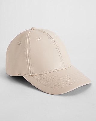 Faux Leather Baseball Hat Women's Neutral