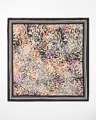 Satin Floral Paint Scarf