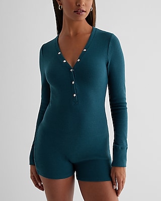 Long Sleeves Knit Romper/Jumpsuit With Rhinestones