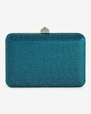 Rhinestone Stud Clasp Clutch Women's Green