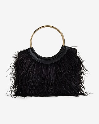 Feather Hoop Strap Handbag