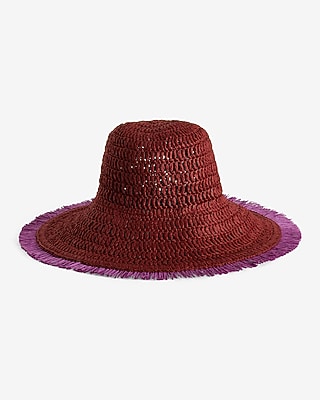 Purple Straw Beach Hat