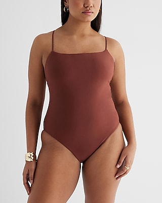 Strappy Lace-Up Bodycon One-Piece Swimsuit