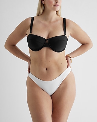 Mid Rise Bodycon Swim Bottom White Women's M