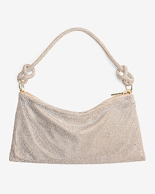 Rhinestone Knot Strap Slouch Bag