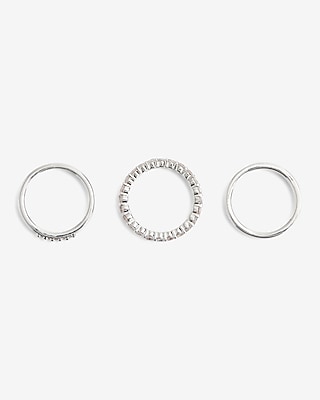 3 Piece Mixed Rhinestone Ring Set