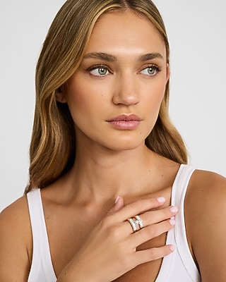 Pave Gold Double Band Ring