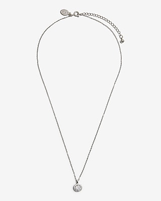 Rhinestone Embellished Pendant Necklace Women's Silver