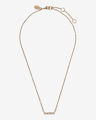 Rhinestone Bar Pendant Necklace