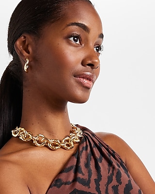 Irregular Link Chain Necklace Women's Gold
