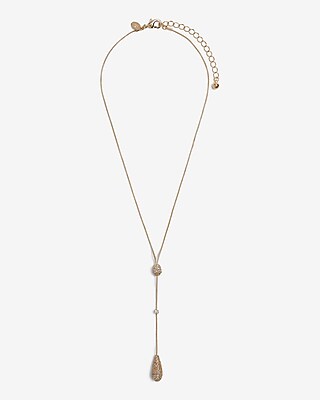 Rhinestone Drop Y Necklace