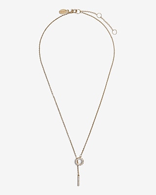 Rhinestone Threaded Y Necklace