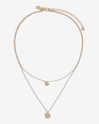 2 Row Rhinestone Embellished Pendant Necklace