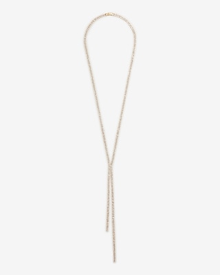 Rhinestone Embellished Asymmetrical Y Necklace