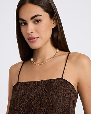 Double Layered Gold Chain Statement Necklace