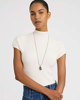 Silver Drop Pendant Statement Necklace