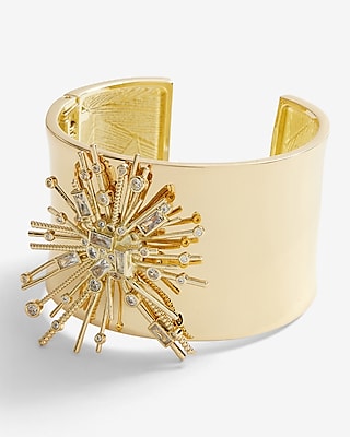 Rhinestone Burst Cuff Bracelet