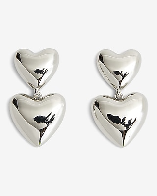 Double Heart Drop Earrings