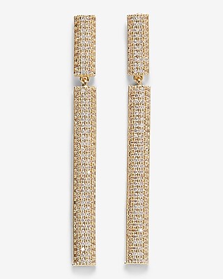 Rhinestone Bar Linear Drop Earrings