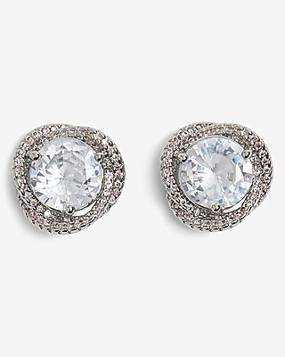Rhinestone Lined Stud Earrings