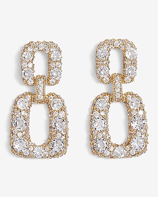 Rhinestone Embellished Doorknocker Earrings