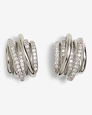 Rhinestone Swirl Stud Earrings