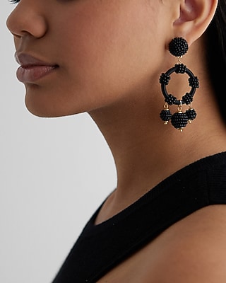 Beaded Circle Drop Earrings