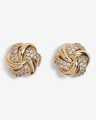 Rhinestone Knot Stud Earrings