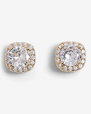Rhinestone Lined Stud Earrings