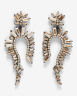 Rhinestone Hook Drop Earrings