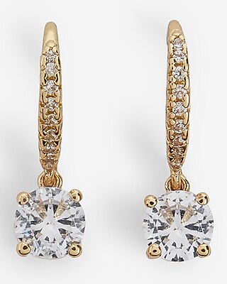 Rhinestone Embellished Charm Huggie Earrings