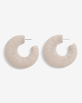 Wide Wrapped Hoop Earrings Women's Neutral