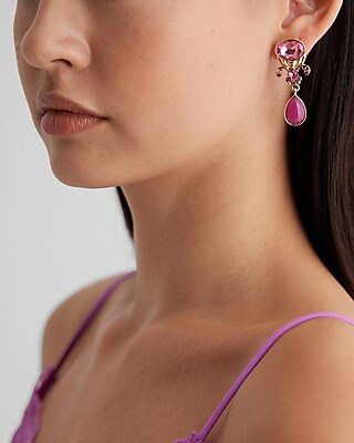 Double Stone Drop Earrings