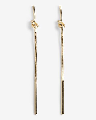 Knot Linear Drop Earrings