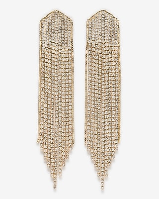 Rhinestone Fringe Drop Earrings