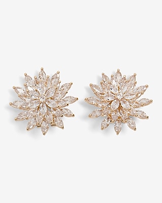 Rhinestone Flower Burst Stud Earrings