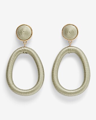Oval Wrapped Drop Earrings