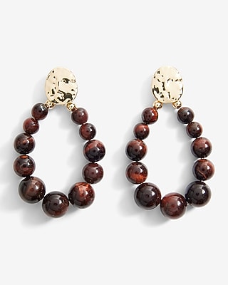 Wood Oval Doorknocker Earrings