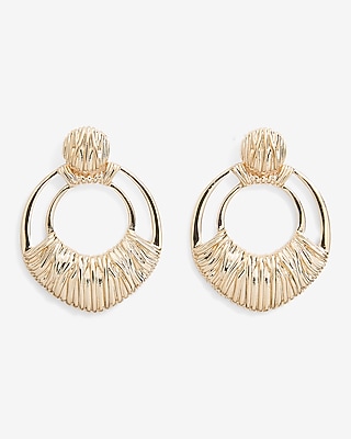 Metal Wrapped Doorknocker Earrings