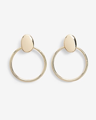 Thin Hoop Doorknocker Earrings