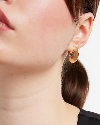 Thin Hoop Earrings Women's Gold