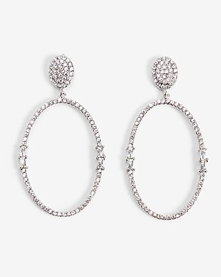 Dainty Crystal Hoop Drop Earrings