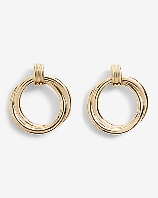 Mini Circle Twist Doorknocker Earrings