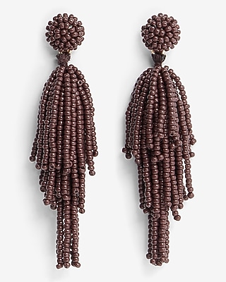Beaded Layered Tassel Earrings
