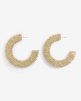 Beaded Flat Hoop Earrings