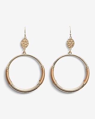 Metal Wrapped Circle Drop Earrings