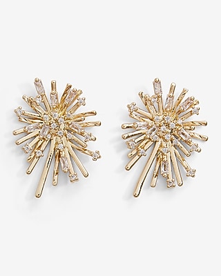 Rhinestone Burst Stud Earrings